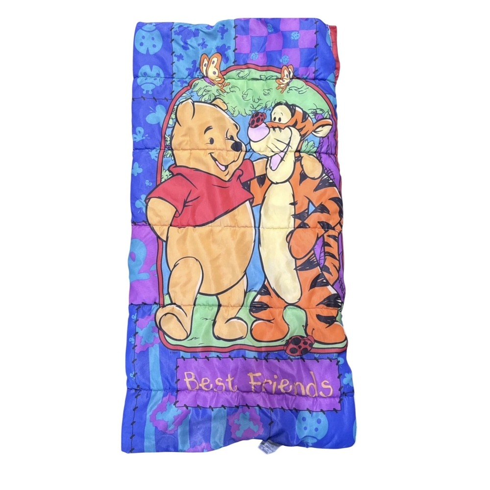 Disney Winnie the Pooh Tigger Sleeping Bag Vintage Best Friends 30x57 Kids Blue